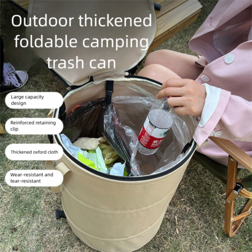 Elosung Foldable Camping Bin with Zippered Lid – image 2