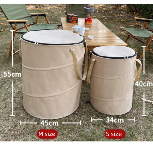 Elosung Foldable Camping Bin with Zippered Lid – image 6