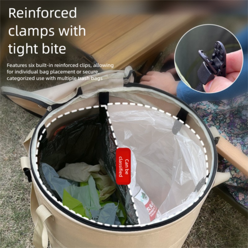 Elosung Foldable Camping Bin with Zippered Lid – image 5