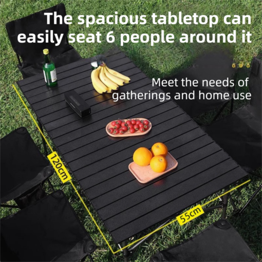 Elosung 95cm Folding Carbon Steel Camp Table – image 2