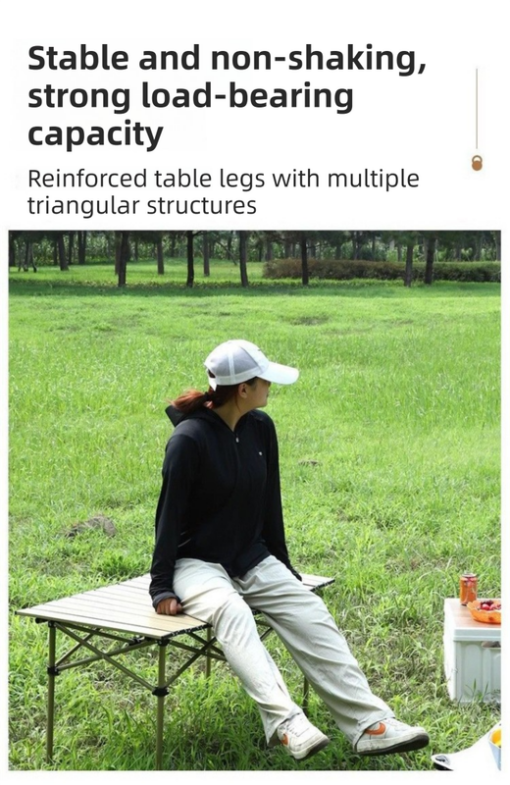 Elosung 95cm Folding Carbon Steel Camp Table – image 5