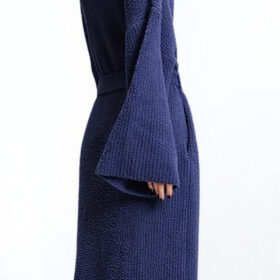Elosung Blue Extra-Thick V-Neck Cardigan Robe – image 1