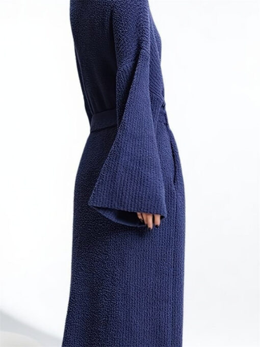 Elosung Blue Extra-Thick V-Neck Cardigan Robe – image 1