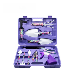 Elosung 10 Piece Purple Garden Tool Set with Case – image 1