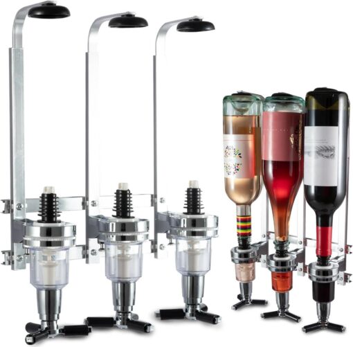 V888-ELOSUNG49797-00.jpg Elosung 3 Head Spirit Dispenser Rack with Adjustable Holders – image 1
