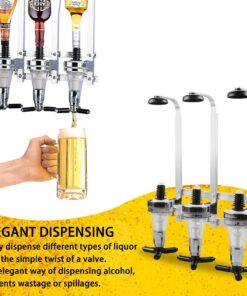 Elosung 3 Head Spirit Dispenser Rack with Adjustable Holders - Image 4