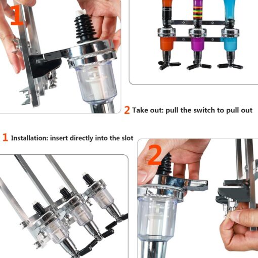 Elosung 3 Head Spirit Dispenser Rack with Adjustable Holders – image 6