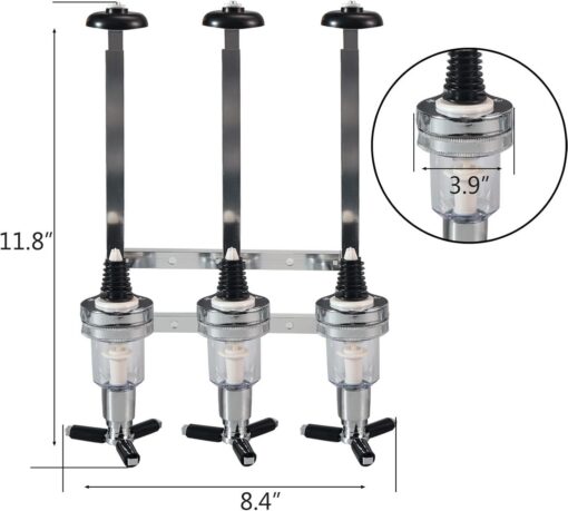 Elosung 3 Head Spirit Dispenser Rack with Adjustable Holders – image 7