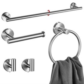 Elosung 5-Piece Bathroom Set, Rotatable Towel Bar – image 1