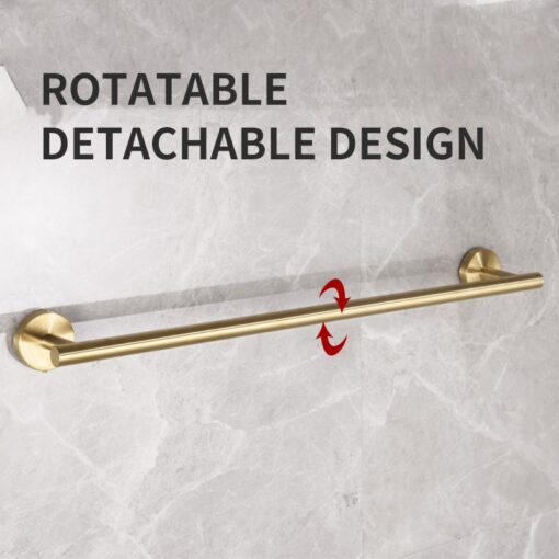 Elosung 5-Piece Bathroom Set, Rotatable Towel Bar – image 3