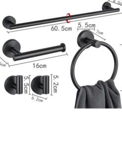 Elosung 5-Piece Bathroom Set, Rotatable Towel Bar - Image 5