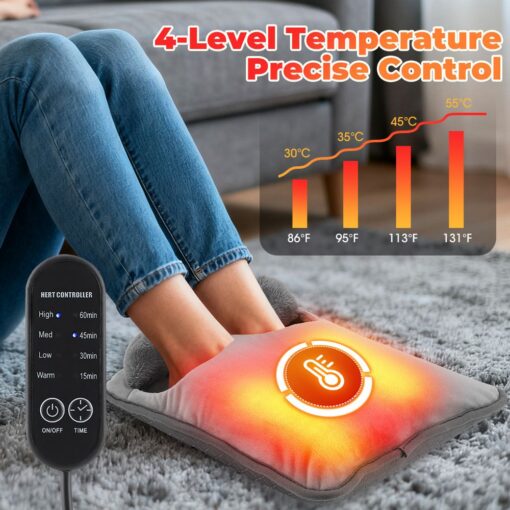 Elosung USB Foot Warmer & Seat Pad Set, 4 Heat Levels – image 2