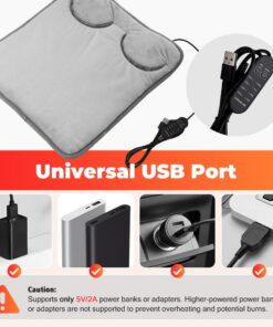 Elosung USB Foot Warmer & Seat Pad Set, 4 Heat Levels - Image 6