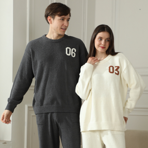 Elosung Women's Fleece Pyjama Set with Knitted Number – image 1