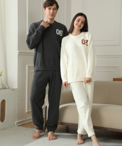 Elosung Women's Fleece Pyjama Set with Knitted Number - Image 3