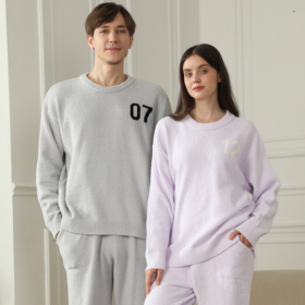 Elosung Men's Fleece Pyjama Set with Knitted Motif – image 1