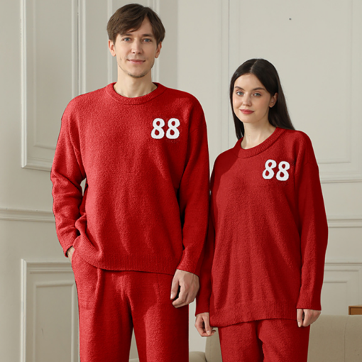 Elosung Men's Fleece Pyjama Set with Knitted Motif – image 1