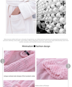 Elosung Plush Flannel Robe with Shawl Collar - Image 3