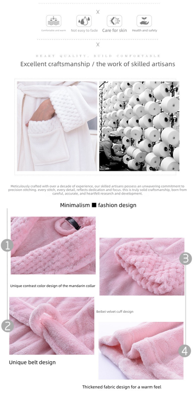 Elosung Plush Flannel Robe with Shawl Collar – image 3