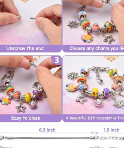 Elosung Unicorn Jewellery Kit, 120 Pieces - Image 3