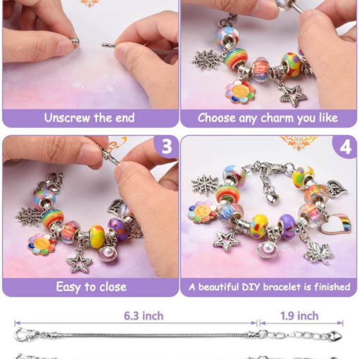 Elosung Unicorn Jewellery Kit, 120 Pieces – image 3