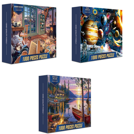 Elosung 3-Pack 1000-Piece Animal Jigsaw Puzzles – image 1
