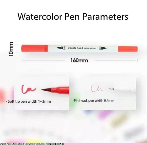 Elosung 100-Colour Dual-Tip Watercolour Markers – image 6