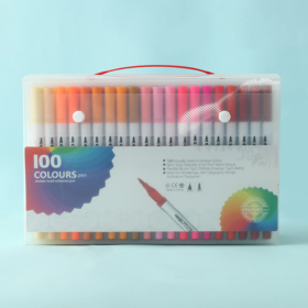 Elosung 100 Colour Dual Tip Watercolour Marker Set – image 1