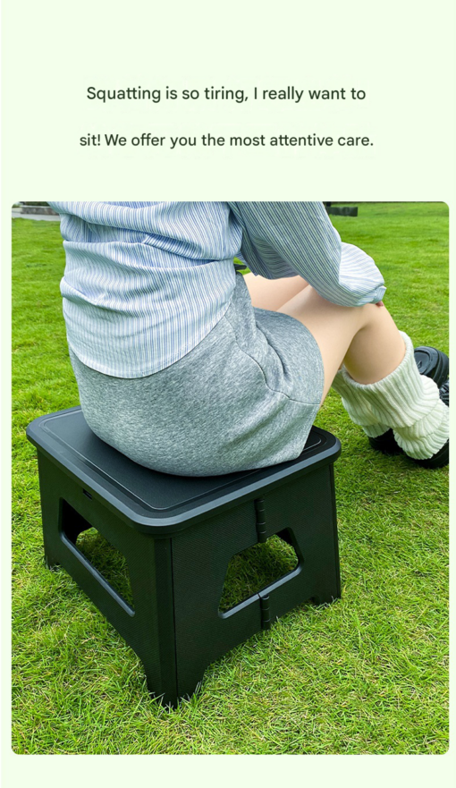 Elosung Portable Folding Toilet Stool, 100kg Capacity – image 6