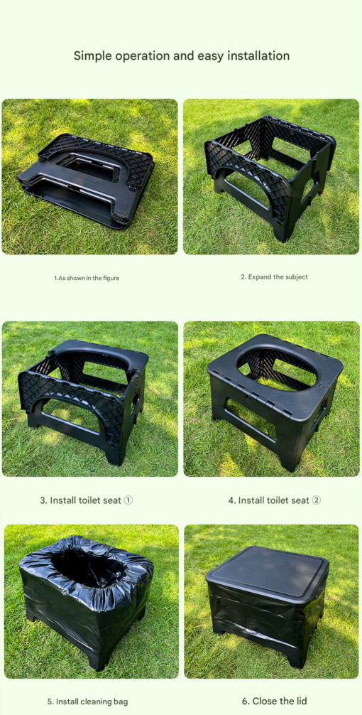 Elosung Portable Folding Toilet Stool, 100kg Capacity – image 11