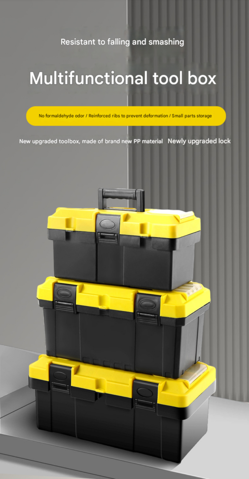 Elosung 17 Inch Lockable Double Layer Toolbox – image 2