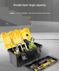 Elosung 17 Inch Lockable Double Layer Toolbox - Image 5