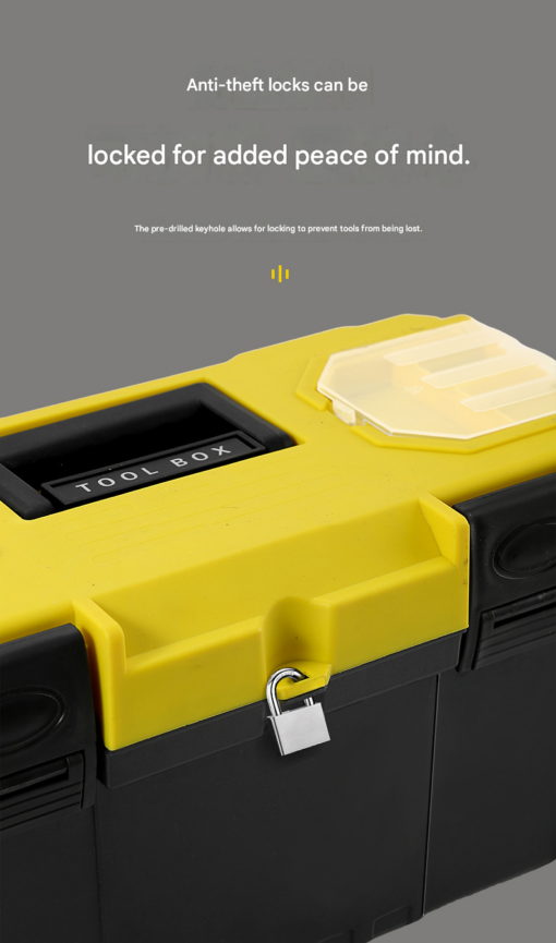Elosung 17 Inch Lockable Double Layer Toolbox – image 10