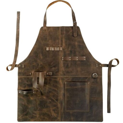 V888-ELOSUNG51187-00.jpg Elosung PU Leather Apron with Tool Pockets – image 1