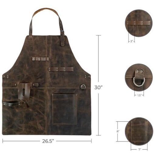 Elosung PU Leather Apron with Tool Pockets – image 2