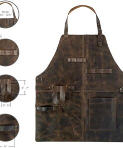 Elosung PU Leather Apron with Tool Pockets - Image 3