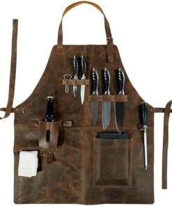 Elosung PU Leather Apron with Tool Pockets - Image 4