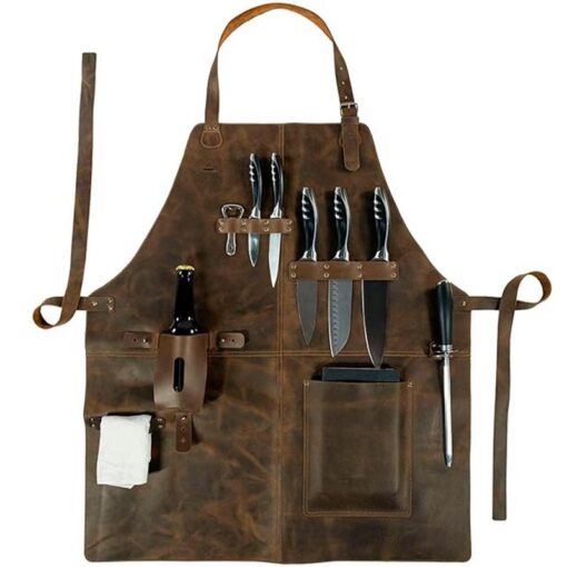 Elosung PU Leather Apron with Tool Pockets – image 4