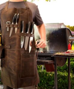 Elosung PU Leather Apron with Tool Pockets - Image 6