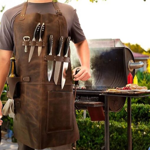 Elosung PU Leather Apron with Tool Pockets – image 6