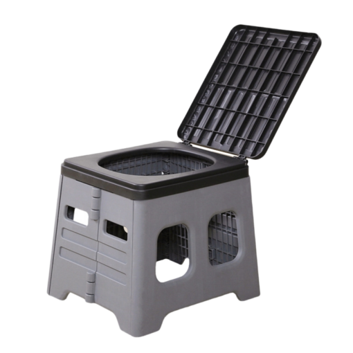 Elosung Folding Portable Toilet Stool with Lid – image 1