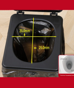 Elosung Folding Portable Toilet Stool with Lid - Image 3