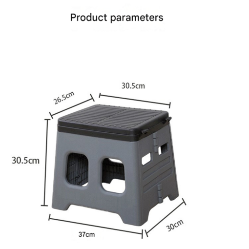 Elosung Folding Portable Toilet Stool with Lid – image 6
