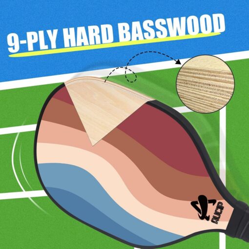 Elosung 9-Ply Wooden Pickleball Paddle Set – image 3
