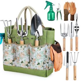 Elosung 9-Piece Stainless Steel Garden Tool Set – image 1