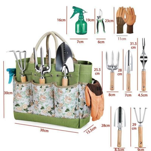 Elosung 9-Piece Stainless Steel Garden Tool Set – image 4