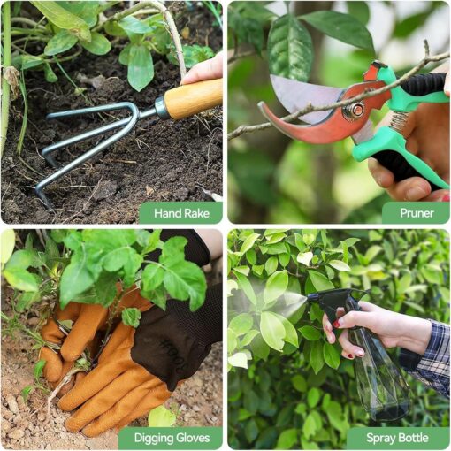 Elosung 9-Piece Stainless Steel Garden Tool Set – image 6