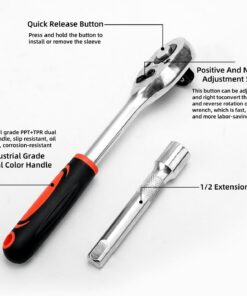 Elosung Ratchet Socket Set with 10 Metric Sizes - Image 5