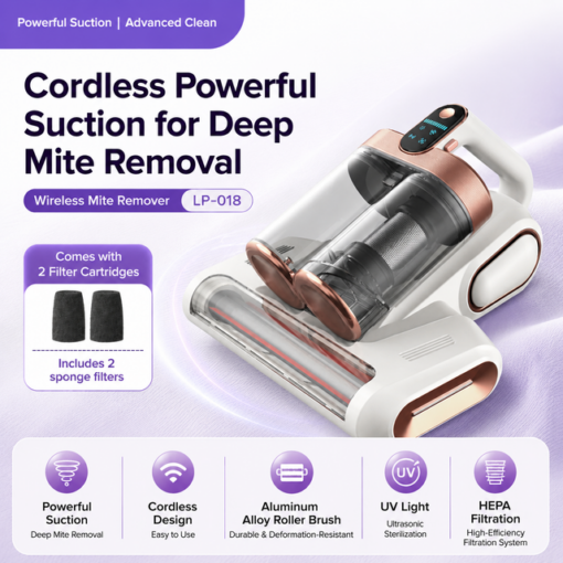 Elosung Cordless UV Mattress Vacuum 8kPa – image 2