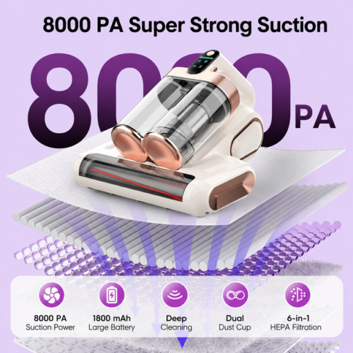Elosung Cordless UV Mattress Vacuum 8kPa – image 3